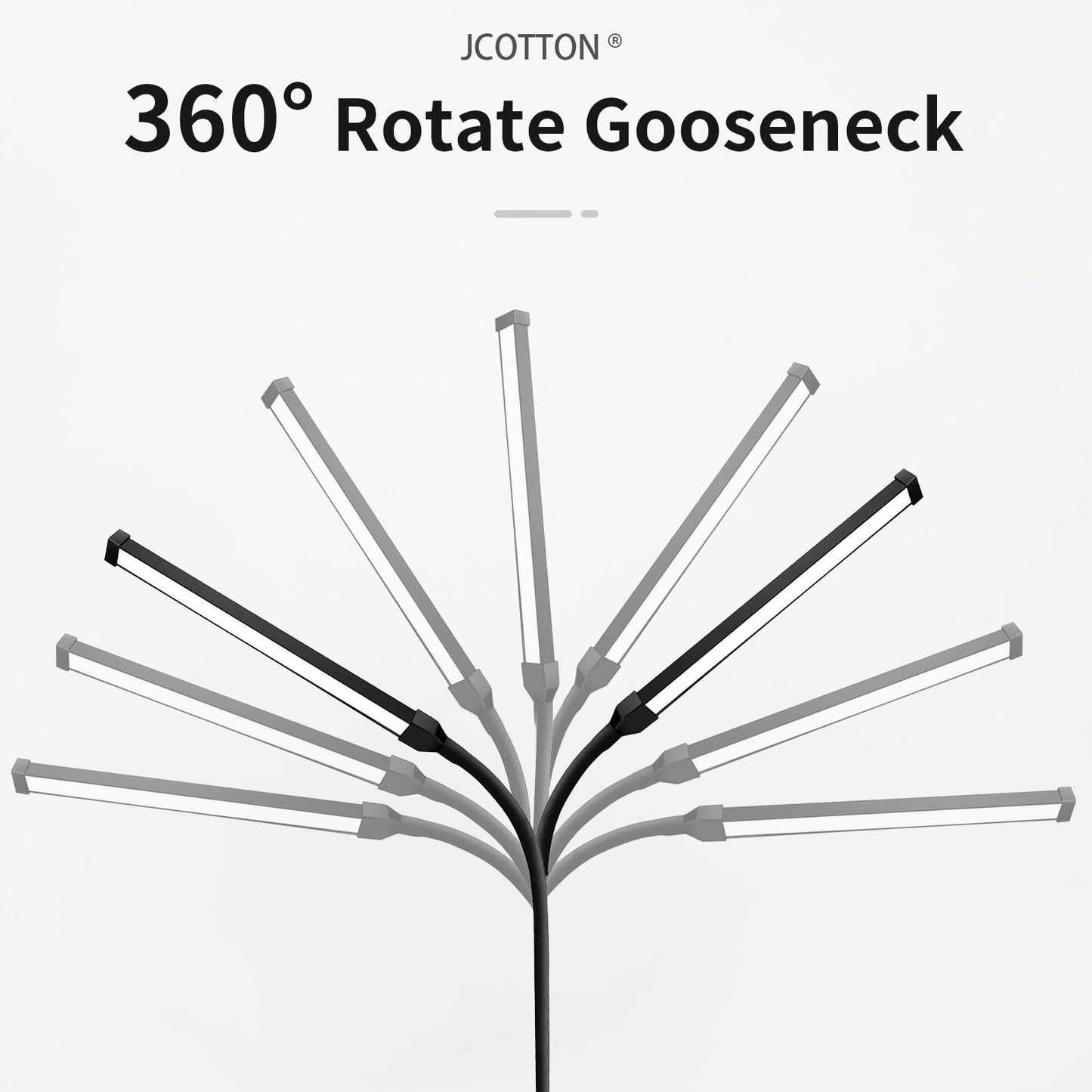 JCOTTON LED Floor Lamp for Office Bedroom, Adjustable Gooseneck Dimmable Standing Light, Reading Floor Lamp for Tattoo Sewing Craft, Lash Light for Eyelash Extensions