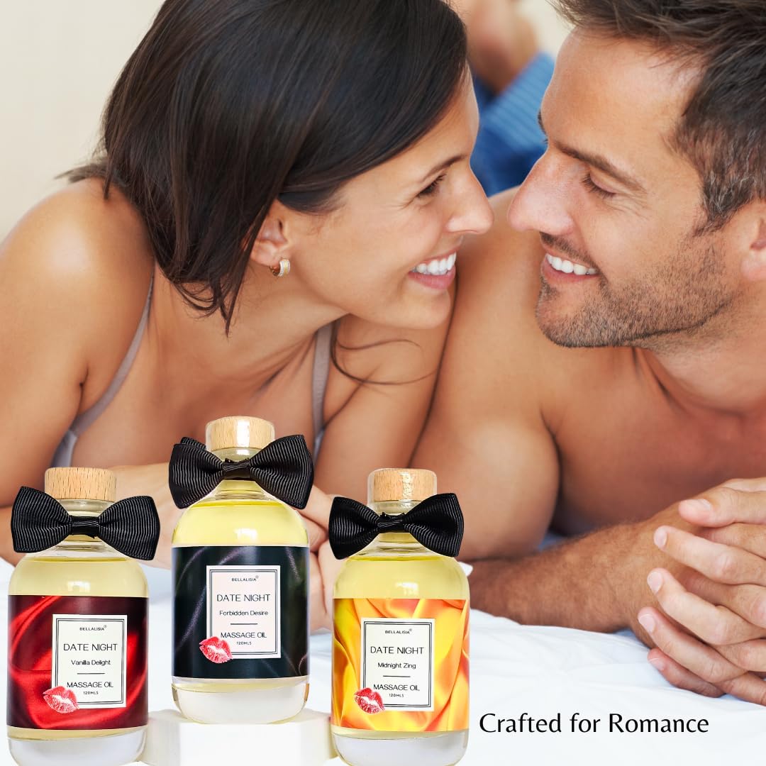Luxurious Relaxing Massage Oil for Date Night Ideas, Premium Wild Berry Body Oil Perfect for Men & Women as Valentines Day Gifts. Natural Sensual Warming Couples Massage Oils for Relaxation & Fun