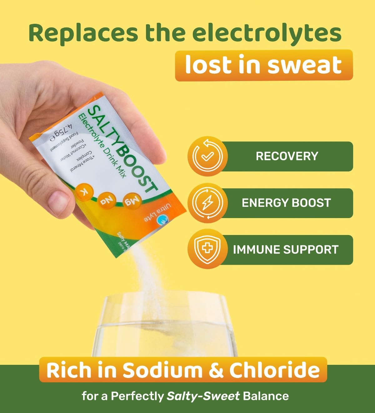 Ultra Lyte Electrolytes Drink Mix - Sugar-Free Sachets with High Sodium, Trace Minerals, and Coconut Water - Hydration for Sports, Fitness, and Recovery (12 Servings (Pack of 1), Salty Mango)