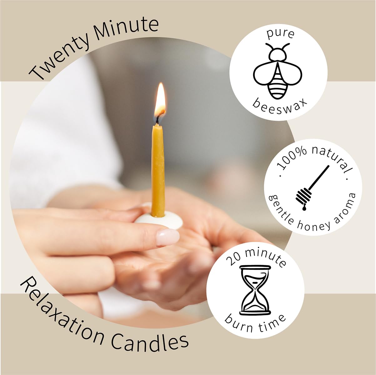 Relaxation Candles. 12 x Twenty Minute Candles with a Ceramic Holder for Relaxation, Meditation, Mindfulness and Well-Being