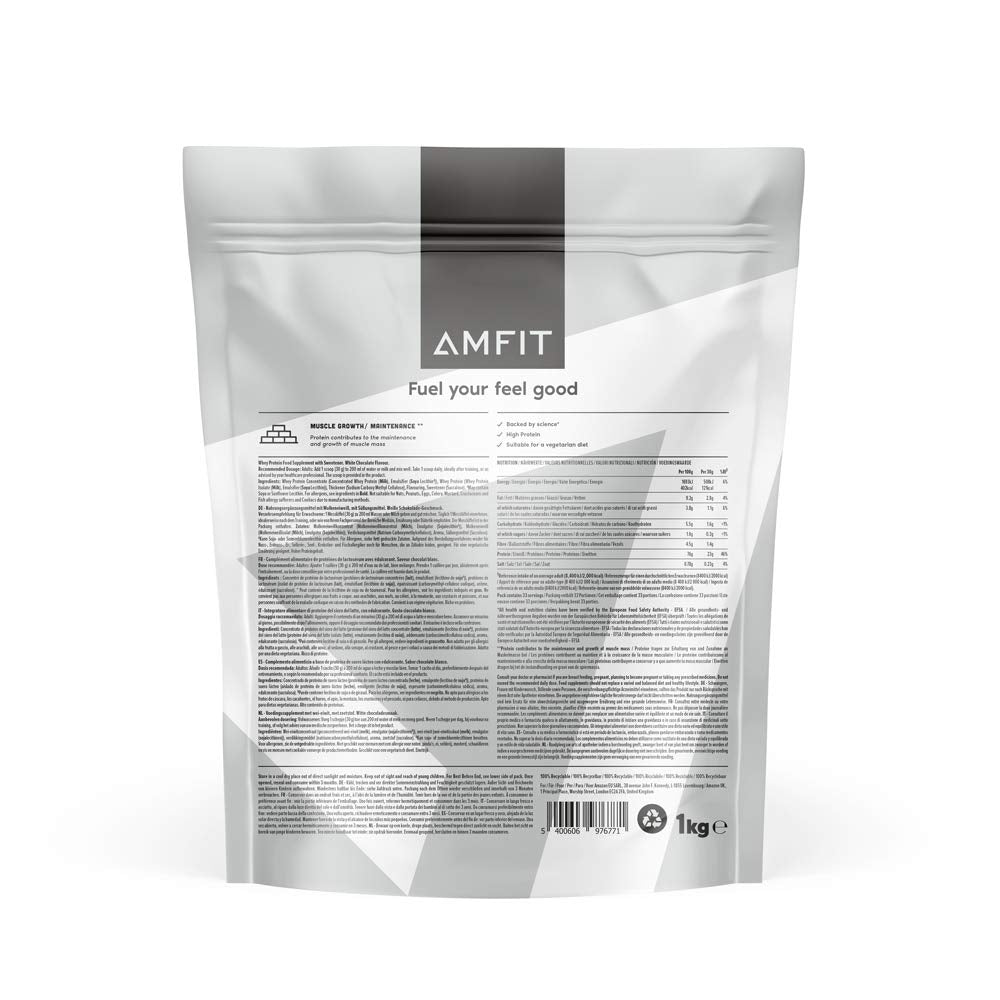 Amfit Whey Protein 1 kg – White Chocolate | TRYTLION