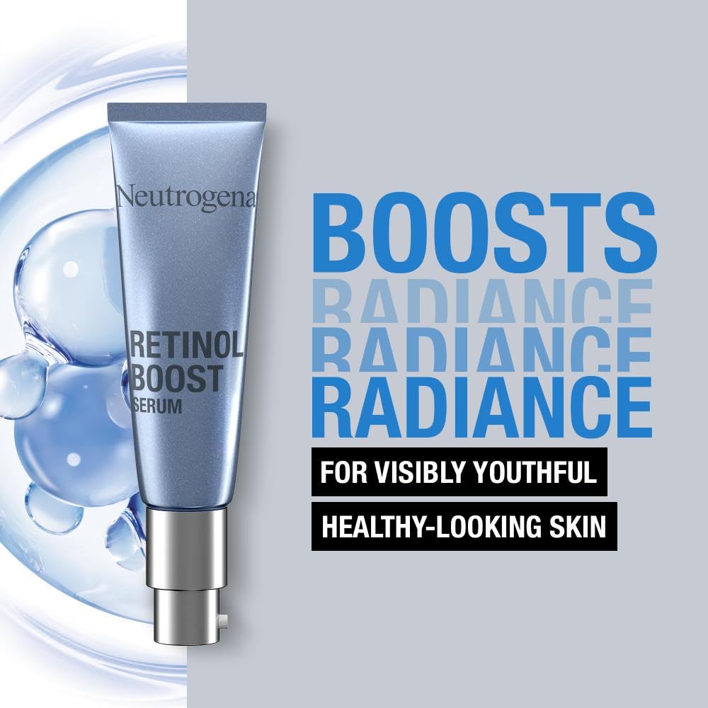 Neutrogena Retinol Boost Facial Serum (1x 30ml), Clinically-Proven Face Serum to Target the Visible Signs of Ageing, with Retinol for Brighter, Younger-Looking Skin