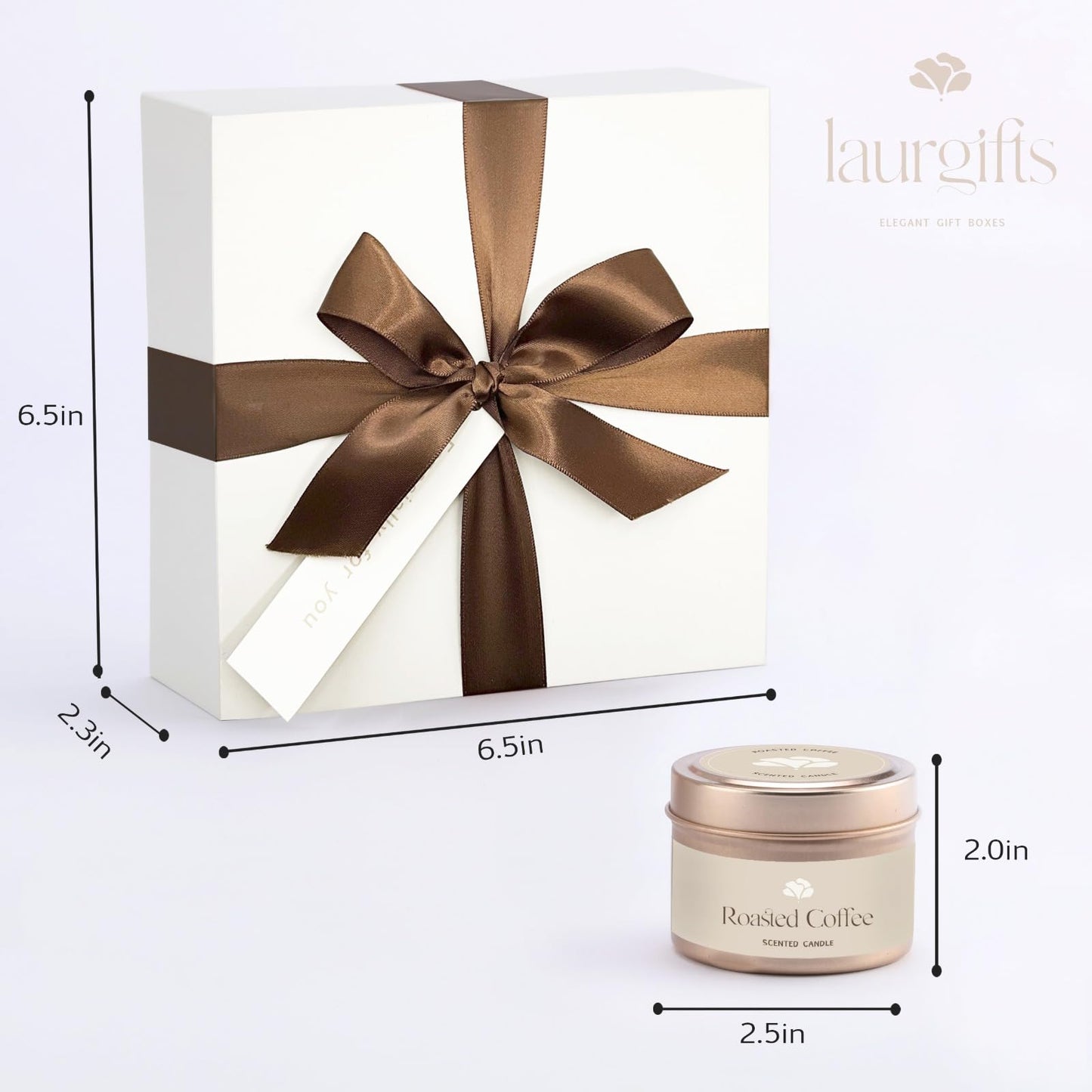 LaurGifts Coffee Scented Set Box - Birthday Present for Women, Candle Basket for Coffee Lovers, Coworker Idea - Spa Package for Friend, Mom, Wife, Girlfriend, Father