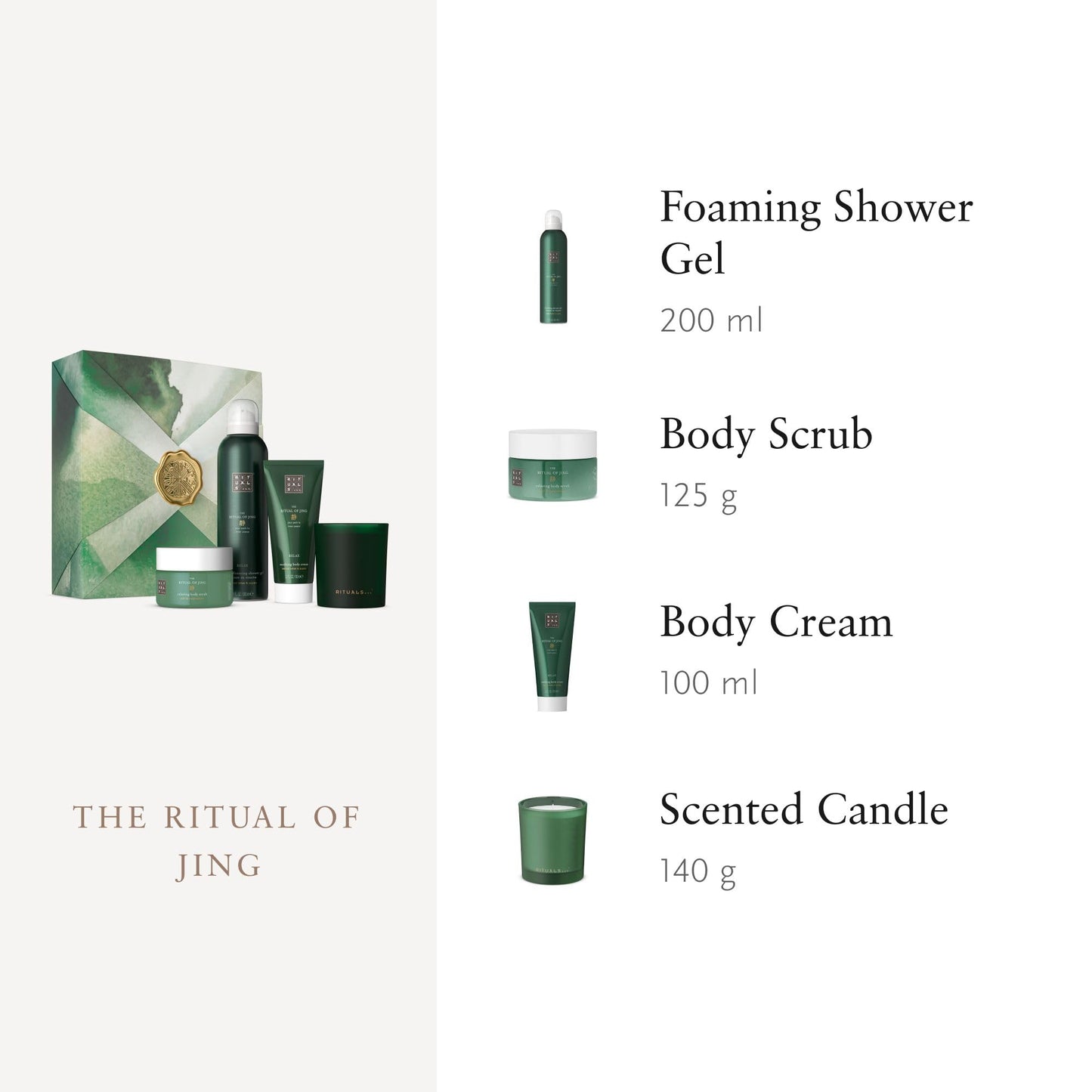 RITUALS Gift Set The Ritual of Jing M - 4 Home and Skincare Products Enriched with Lotus Flower and Jujube - Bath Gift Box with Calming and Caring Properties