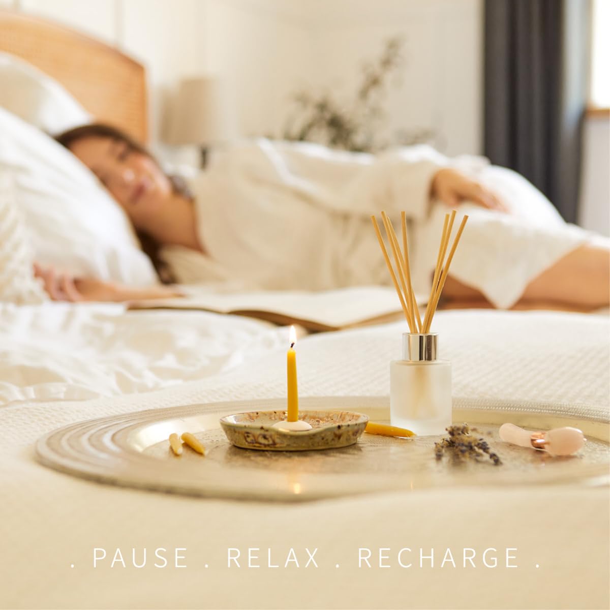 Relaxation Candles. 12 x Twenty Minute Candles with a Ceramic Holder for Relaxation, Meditation, Mindfulness and Well-Being