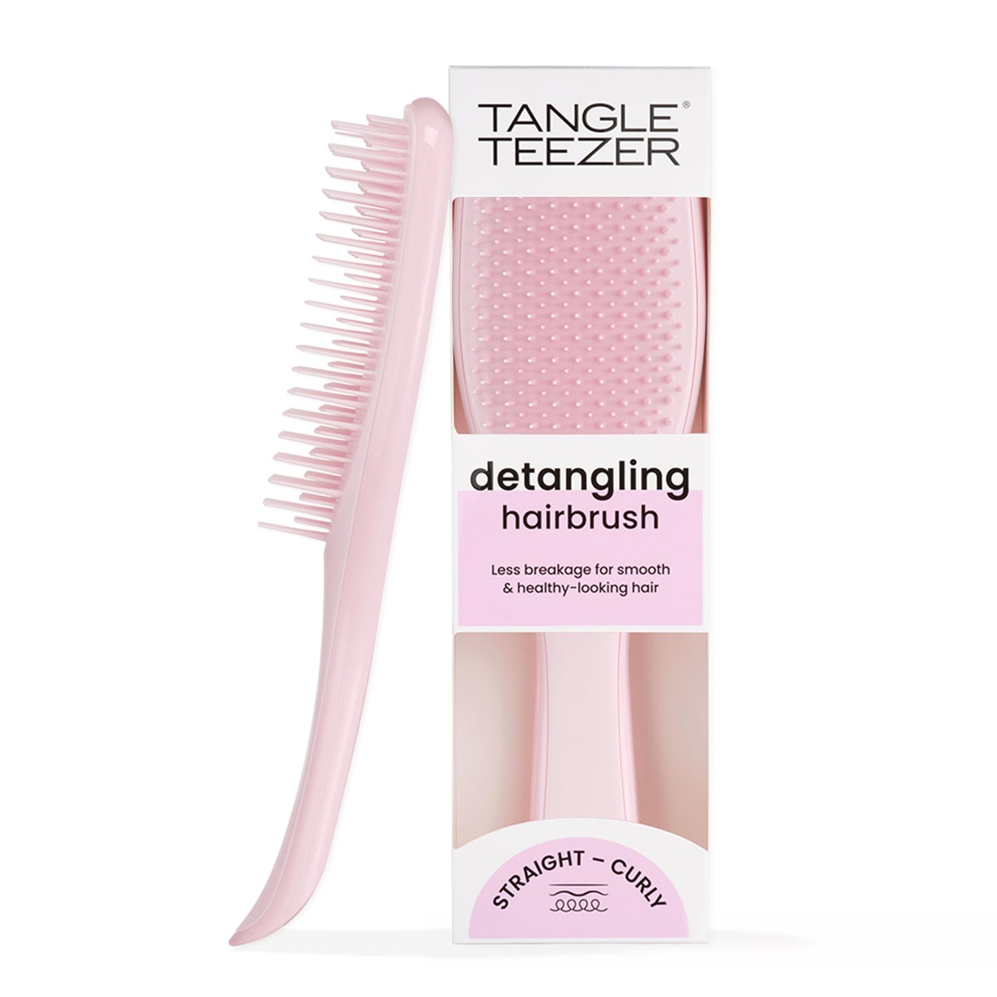 Tangle Teezer The Ultimate Detangler Hairbrush | For Wet & Dry Hair | Detangles All Hair Types | Reduces Breakage, Eliminates Knots | Two-Tiered Teeth & Comfortable Handle | Millennial Pink