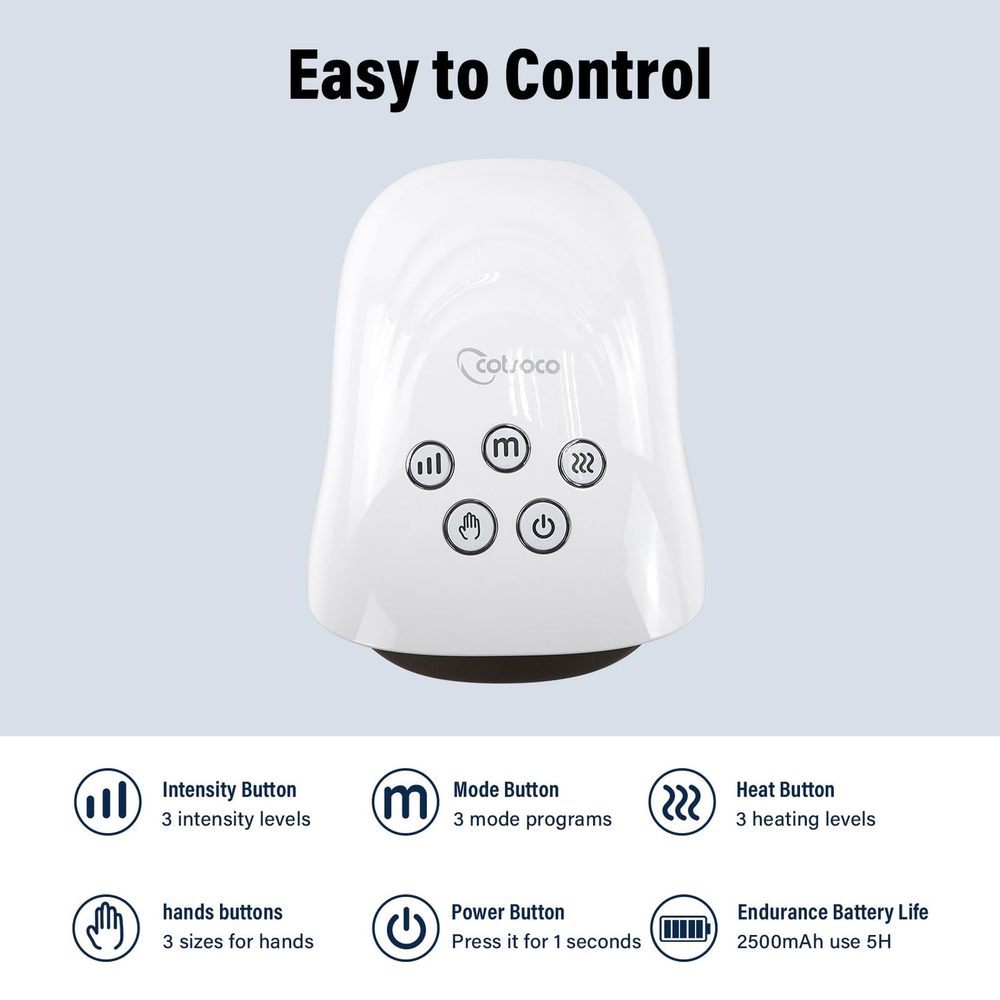 cotsoco Hand Massager for Arthritis and Carpal Tunnel with Heat and Compression, Gifts for Mom,Birthday Gifts for Women, White