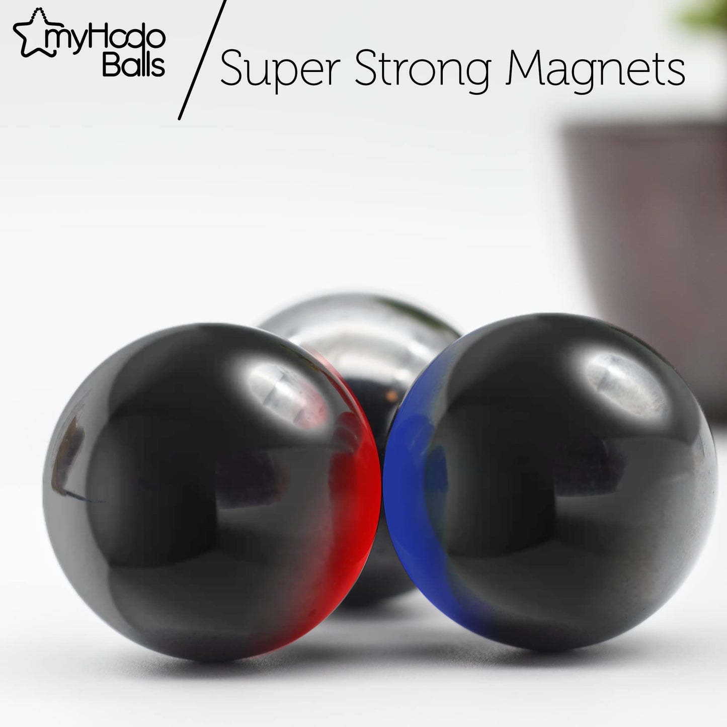 myHodo Ferrite Magnetic Balls (30mm, 2pcs) - Extra Large Magnet Spheres for Relaxation, ASMR, Anxiety Relief, Anti Stress Tool, Desk & Office Gadget, Unique Giveaway & Gift Idea, Rattlesnake Magnets