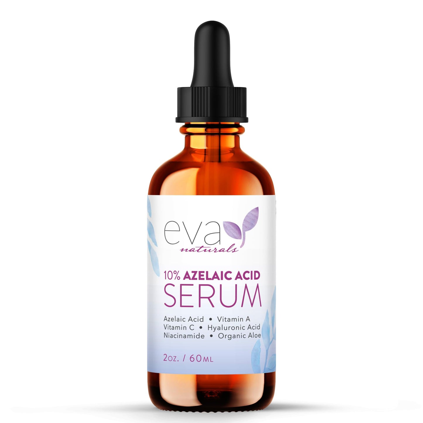 Eva Naturals Azelaic Acid 10% Facial Serum, 2 oz., Skin Brightening Hyaluronic Acid and Niacinamide with Redness Relief and Acne Blemish Control, Fade and Repair Dark Spots