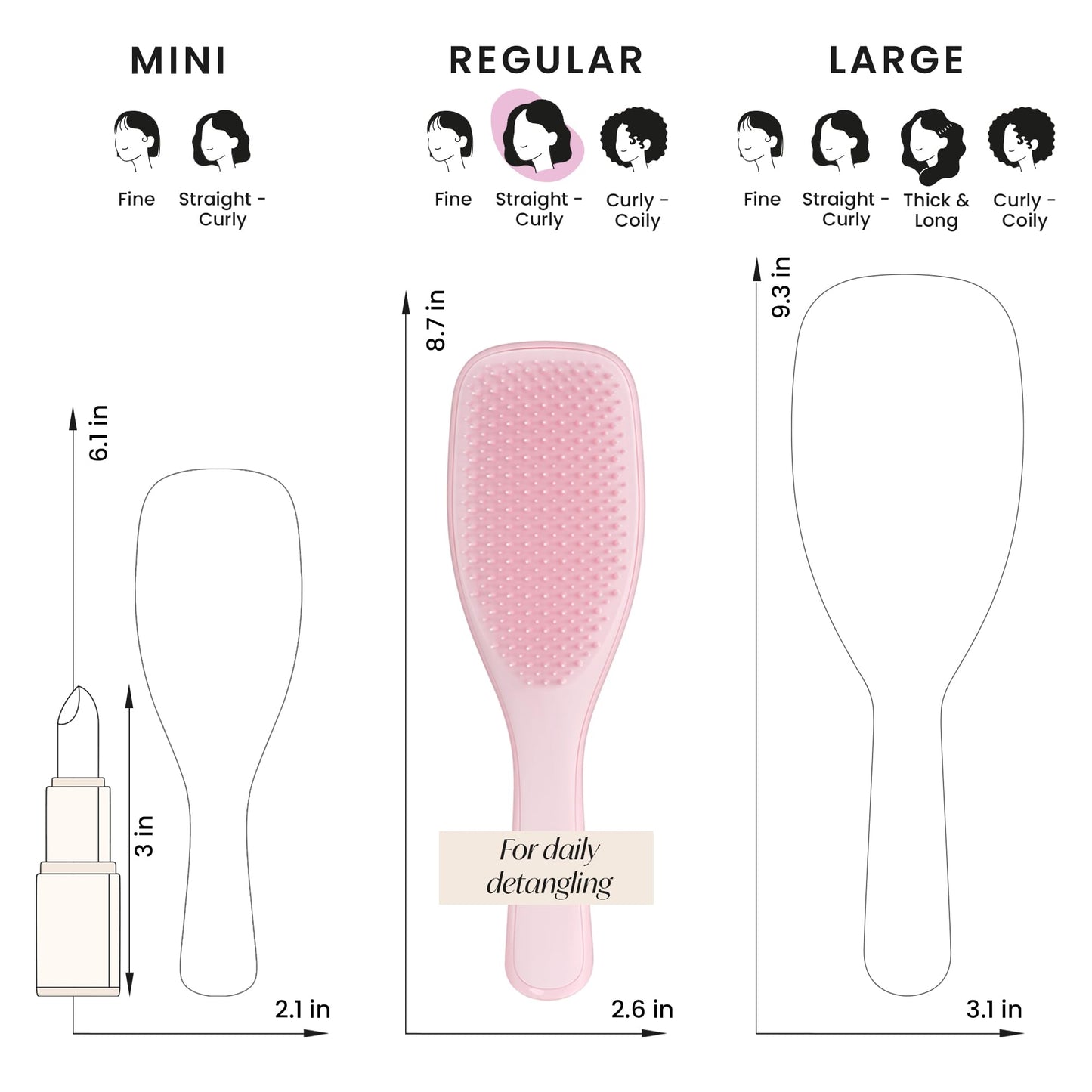 Tangle Teezer The Ultimate Detangler Hairbrush | For Wet & Dry Hair | Detangles All Hair Types | Reduces Breakage, Eliminates Knots | Two-Tiered Teeth & Comfortable Handle | Millennial Pink