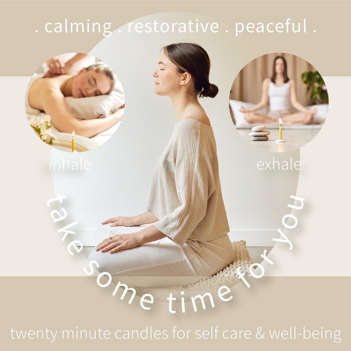 Relaxation Candles. 12 x Twenty Minute Candles with a Ceramic Holder for Relaxation, Meditation, Mindfulness and Well-Being