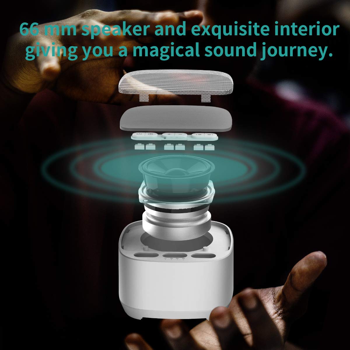 Magicteam Sleep Sound White Noise Machine with 40 Natural Soothing Sounds and Memory Function 32 Levels of Volume Sleep Timer Sound Therapy for Baby Kids Adults (White)