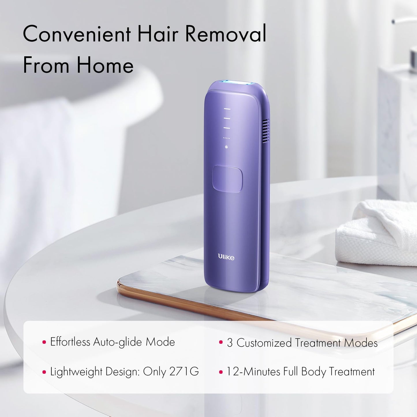 IPL Hair Removal, Ulike Air 3 Patented Sapphire Ice Cooling Technology for Truely Painless Hair Remove Experience, from Face to Toes IPL Hair Removal Device for Women and Men, Dark Purple