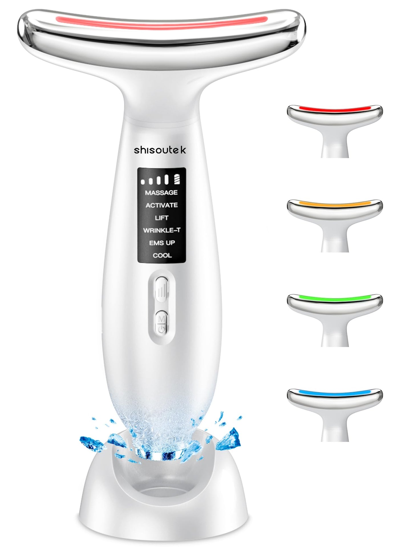 Face Lifting Device Facial Massager: Electric Skin Lift Neck Beauty Machine with 5°C Cooling Head - 45°C EMS Microcurrent Massage 6 Modes 4 LED- Face Sculpting Device Anti-Wrinkle Tightening Eye Body