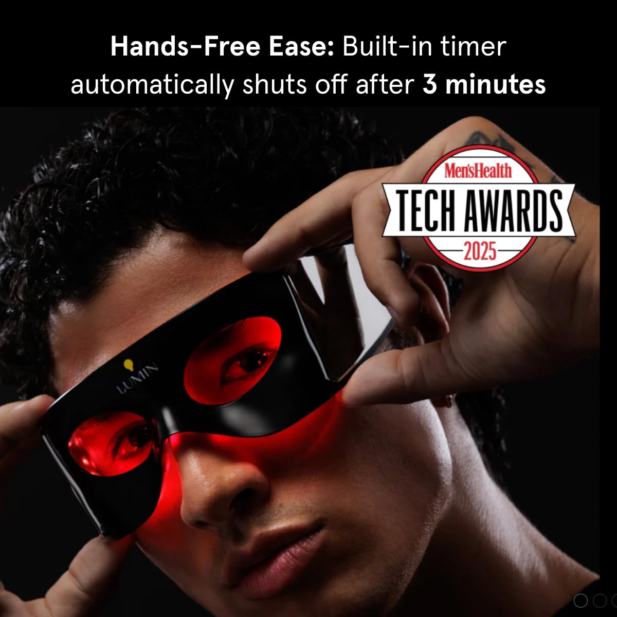 Luminator LED Eye Mask for Men and Women, Boost Collagen, Reduce Dark Circles & Wrinkles, Red Light Therapy for Under-Eye Treatment & Rejuvenation - Only 3 Minutes a Day