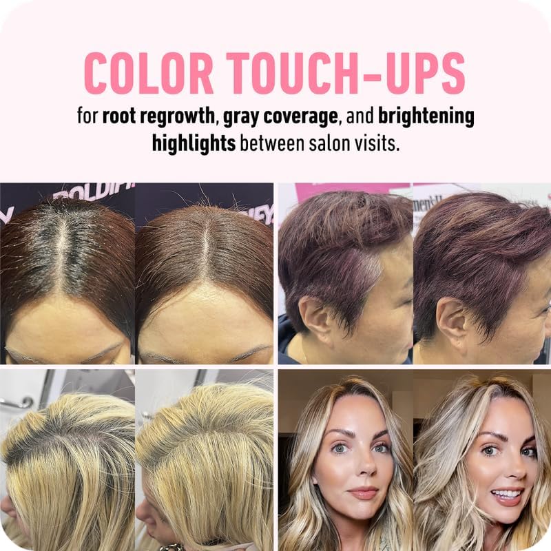 BOLDIFY Hairline Powder - Root Touch Up Hair Color for Gray Coverage - Bald Spot Concealing Hair Powder for Women and Men - 48-Hour Stain-Proof - Light Brown