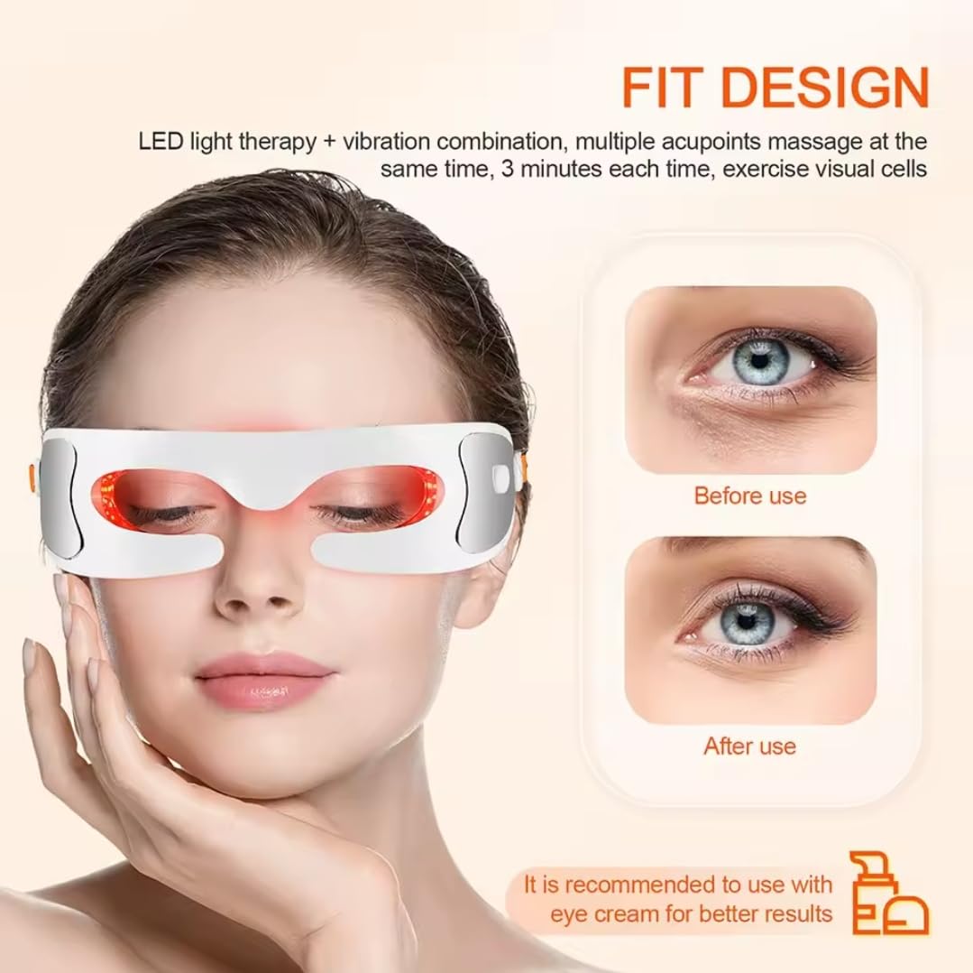 Elite Horizon LED Eye Mask, Massager with Light Therapy, 3 Modes, Anti-Ageing Treatment for Dark Circles and Eye Fatigue