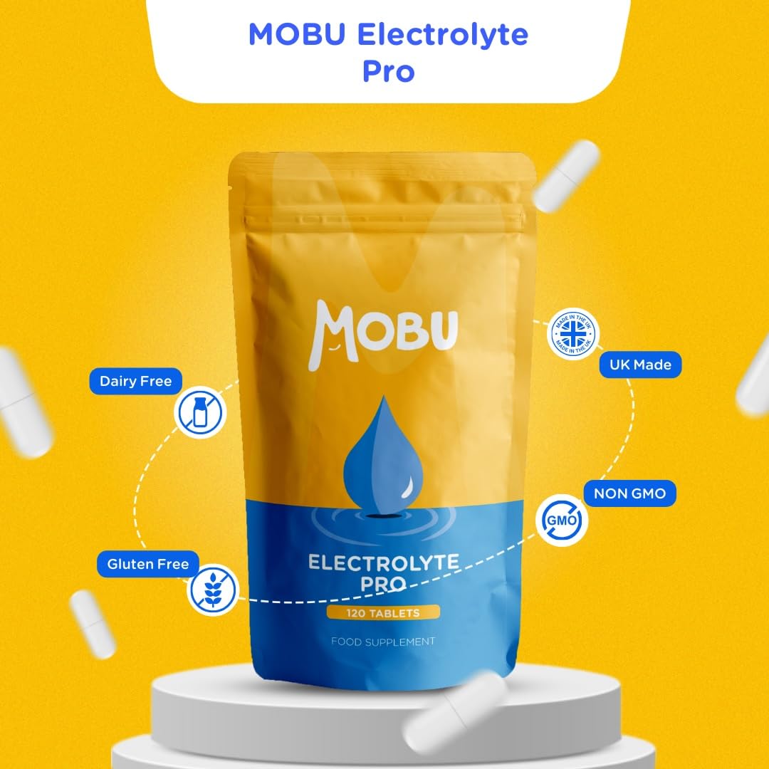 Electrolyte Pro 120 Tablets with Potassium, Calcium, Magnesium and Sodium | Salt Replacement, Cramp & Hydration Recovery | Salt Tablets | Vegan | GMP Approved | MOBU UK