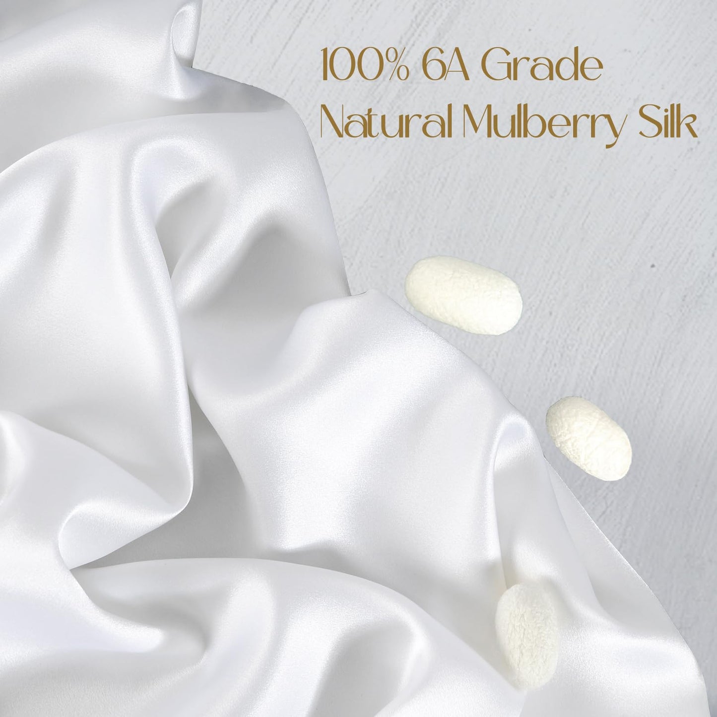 ZIMASILK 100% Mulberry Silk Pillowcase for Hair and Skin Health, Both Sides 19 Momme Premium Grade 6A Silk, Soft & Smooth, 600 Thread Count, with Hidden Zipper, 1pc (Standard 50x75 cm, White)