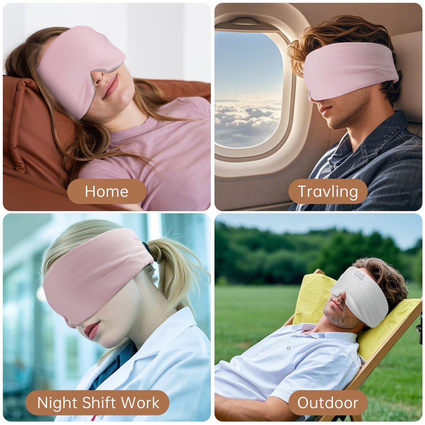 LC-dolida Bluetooth Sleep Mask Headphones, Upgraded Widened Bluetooth Sleep Headphones 100% Blackout Eye Mask Headphone with HD Speakers, Sleeping Headphones Birthday Gift for Women Men
