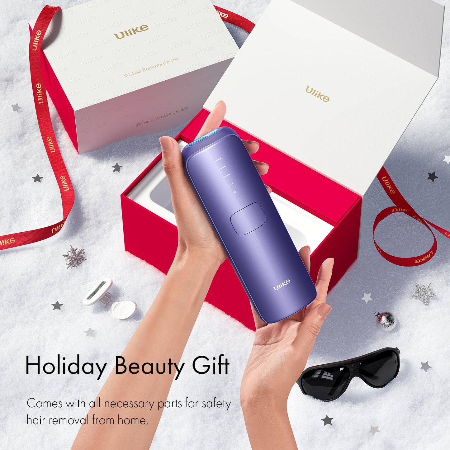 IPL Hair Removal, Ulike Air 3 Patented Sapphire Ice Cooling Technology for Truely Painless Hair Remove Experience, from Face to Toes IPL Hair Removal Device for Women and Men, Dark Purple