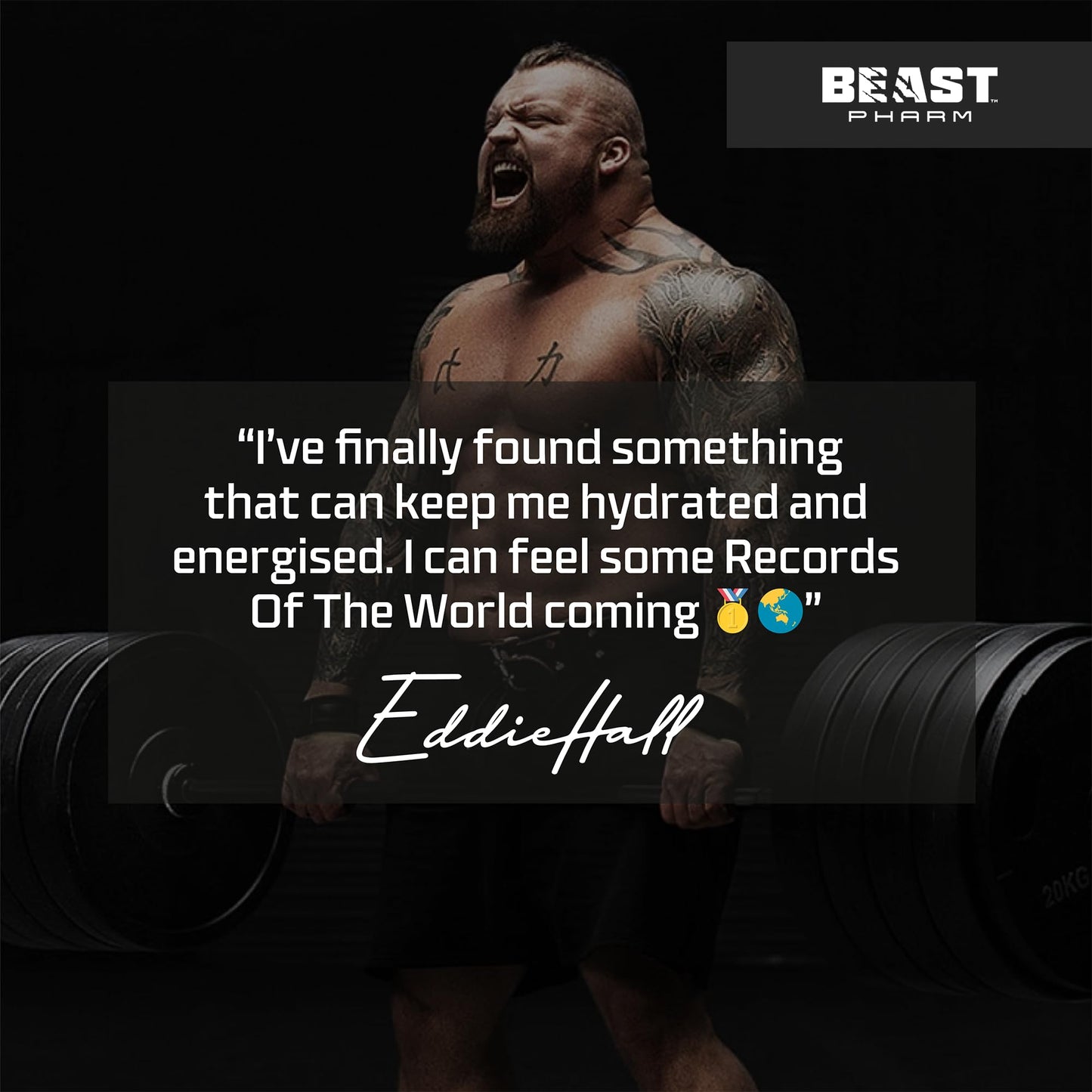 Beast | Electrolytes Powder | Sport & Running Hydration Electrolytes Drinks | 360g/60 Servings | Eddie Hall's Hydro | Rehydration and Energy | Lemon Sherbet