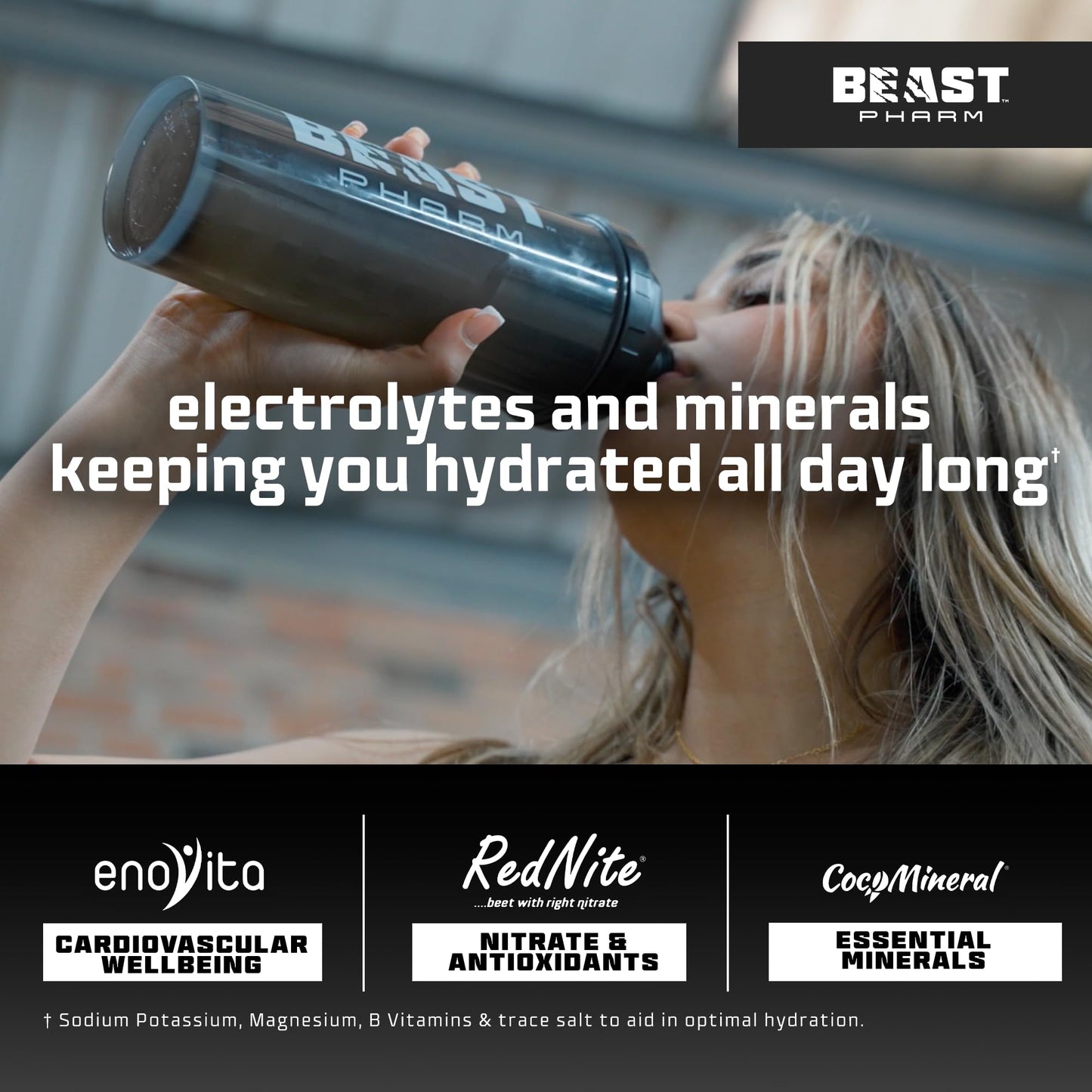 Beast | Electrolytes Powder | Sport & Running Hydration Electrolytes Drinks | 360g/60 Servings | Eddie Hall's Hydro | Rehydration and Energy | Lemon Sherbet