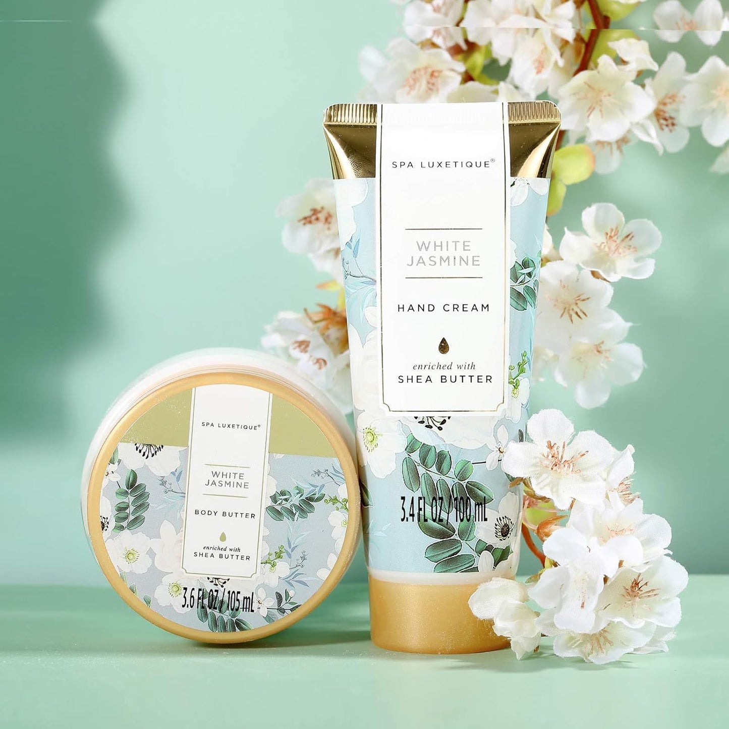 Bath Sets for Women-Spa Luxetique Spa Gift Set,15pcs Jasmine Luxury Bath Gift with Essential Oil, Bubble Bath, Body Butter, Gifts for Mum, Womens Gift Sets, Birthday Gifts for Her, Mothers Day Gifts