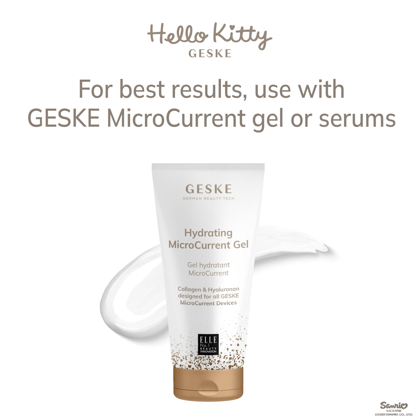 GESKE x Hello Kitty SmartAppGuided™ MicroCurrent Face-Lift Pen | 6 in 1 | Anti-aging device | Instant face lift | Skincare tool | Remove wrinkles for firm & youthful skin | Advanced facial firmer