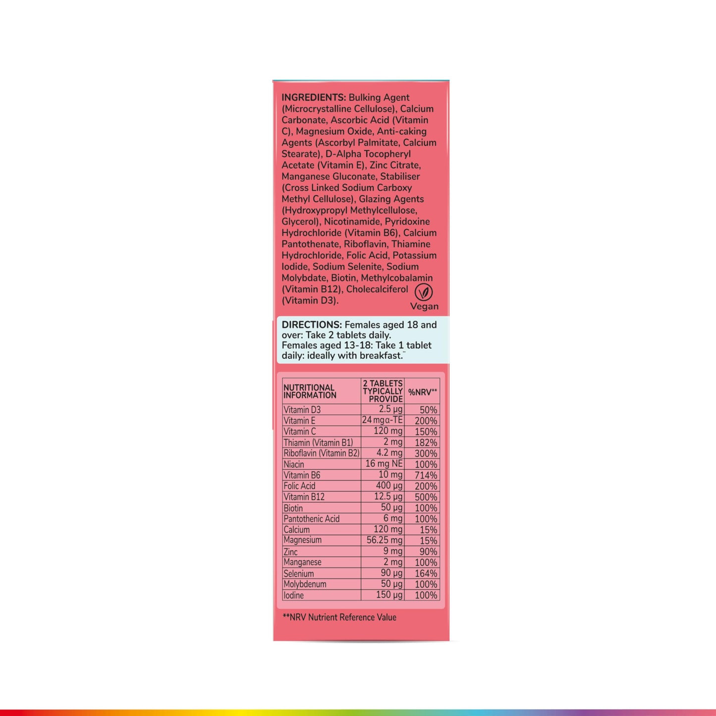 Health & Her Multivitamin Supplement for Women Taking Hormonal Contraception - Nutrition Support for Women & Teen Girls on The Pill - 1 Month Supply, 60 Tablets - Vegetarian & Gluten Free