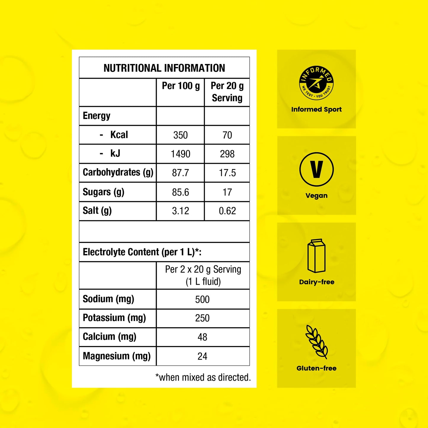 Precision Hydration Electrolyte Drink Mix - No Artificial Ingredients, Multi Strength Electrolyte Powders - Individual Waterproof Servings - Gluten/Dairy Free (500mg/L - Yellow Packet, pack of 8)