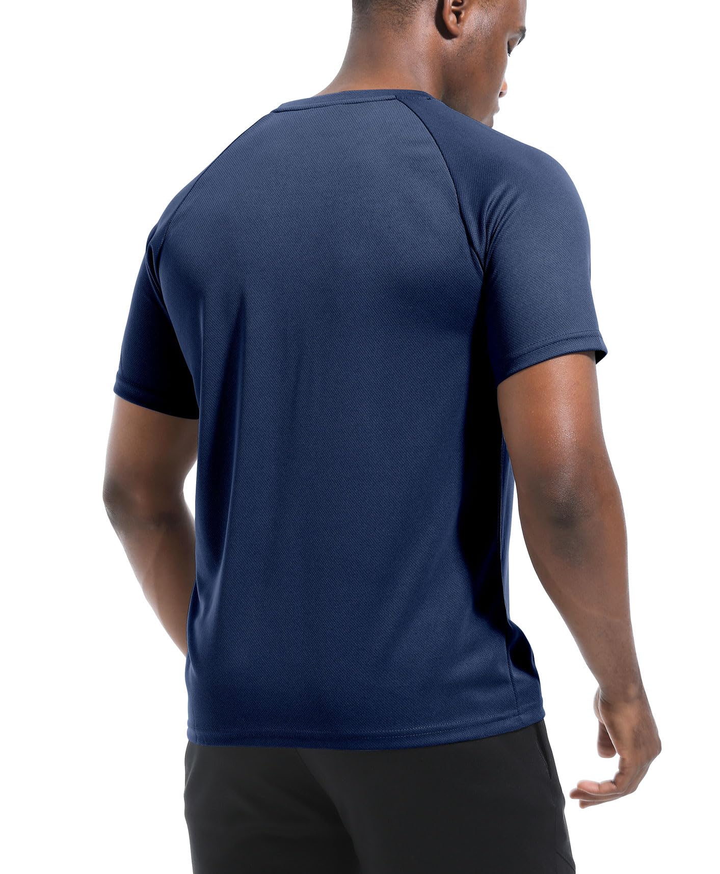5 Packs Workout Shirts for Men - Activewear Tops Gym Shirts Dry Fit Mesh Running Fitness Short Sleeve Crewneck Sports Athletic T-Shirt Tops 5P02-L
