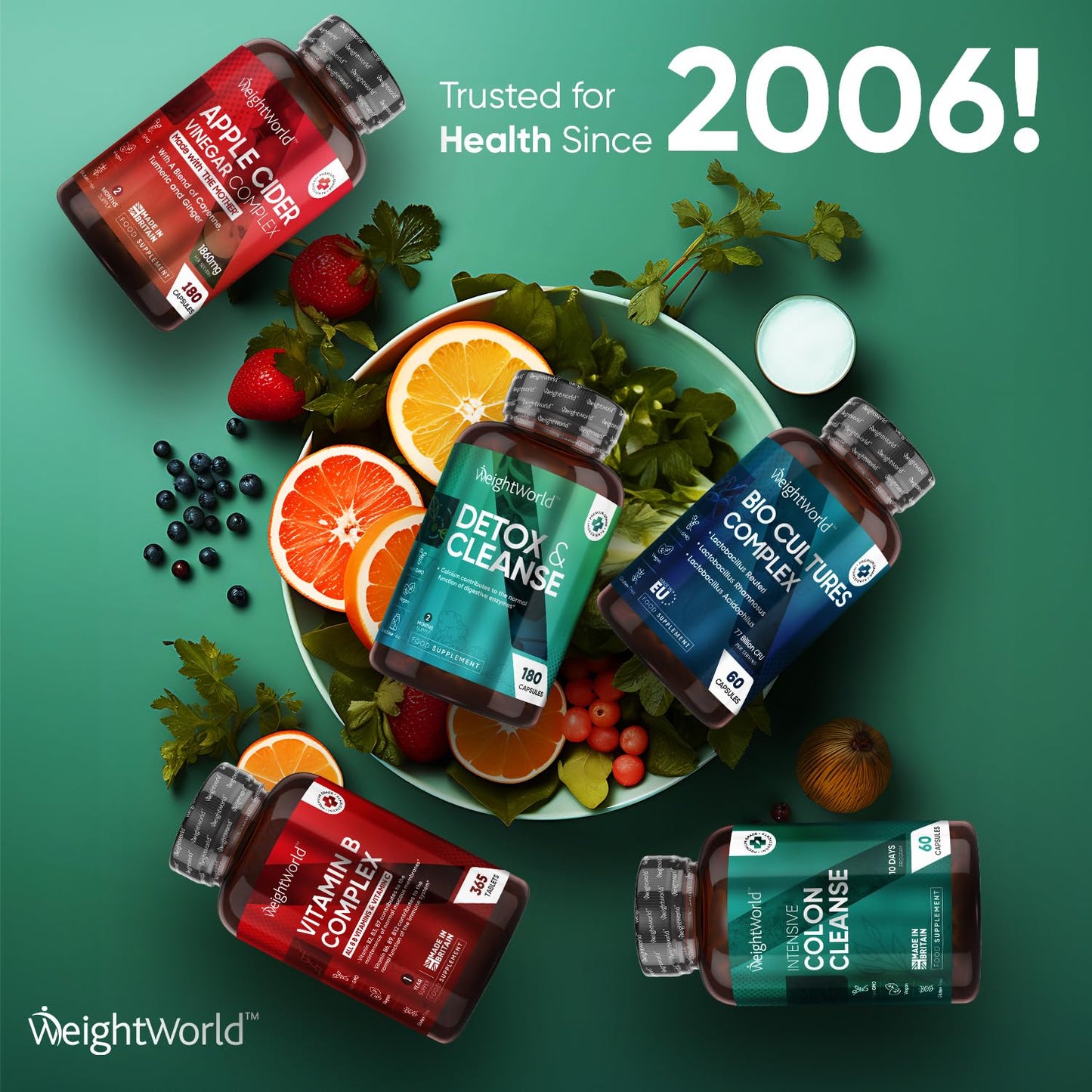 WeightWorld Detox & Cleanse - 180 Capsules - 2 Months Supply - High Strength & Vegan Detox & Cleanse Supplements - Prebiotics & Probiotic Complex - Colon Cleanse Tablets Alternative