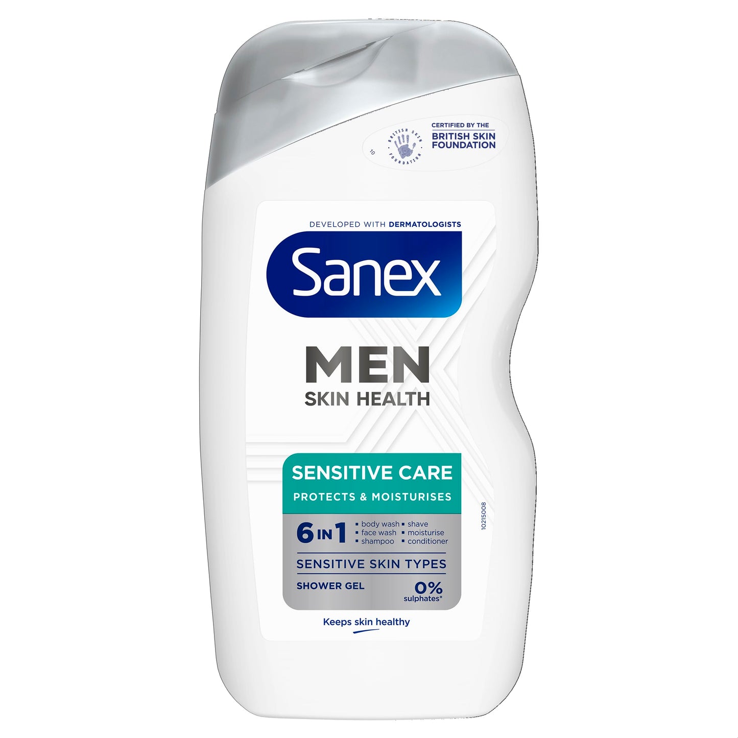 Sanex Men Skin Health Sensitive Care Shower Gel 400ml x 6 - men’s body wash - protects skin - helps reduce risk of irritation - enhances natural hydration - 6-in-1 benefits - dermatologically tested