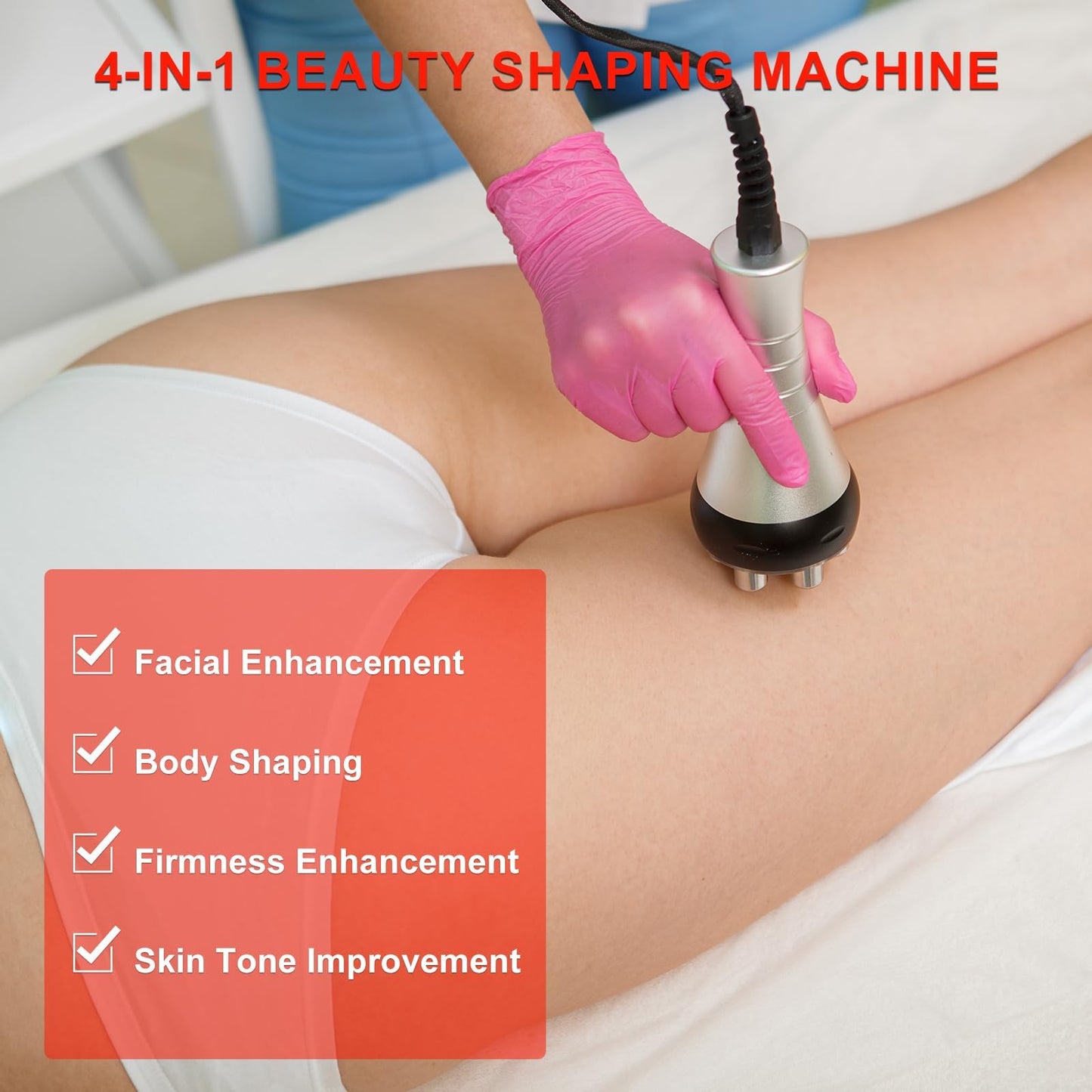 Elitzia 4 in 1 Body Shaper Beauty Machine Skin Care Tool Rf Cavitation Vacuum Multipole Device Salon Spa Equipment Home Use Massager for Arm Waist Belly ETLW202
