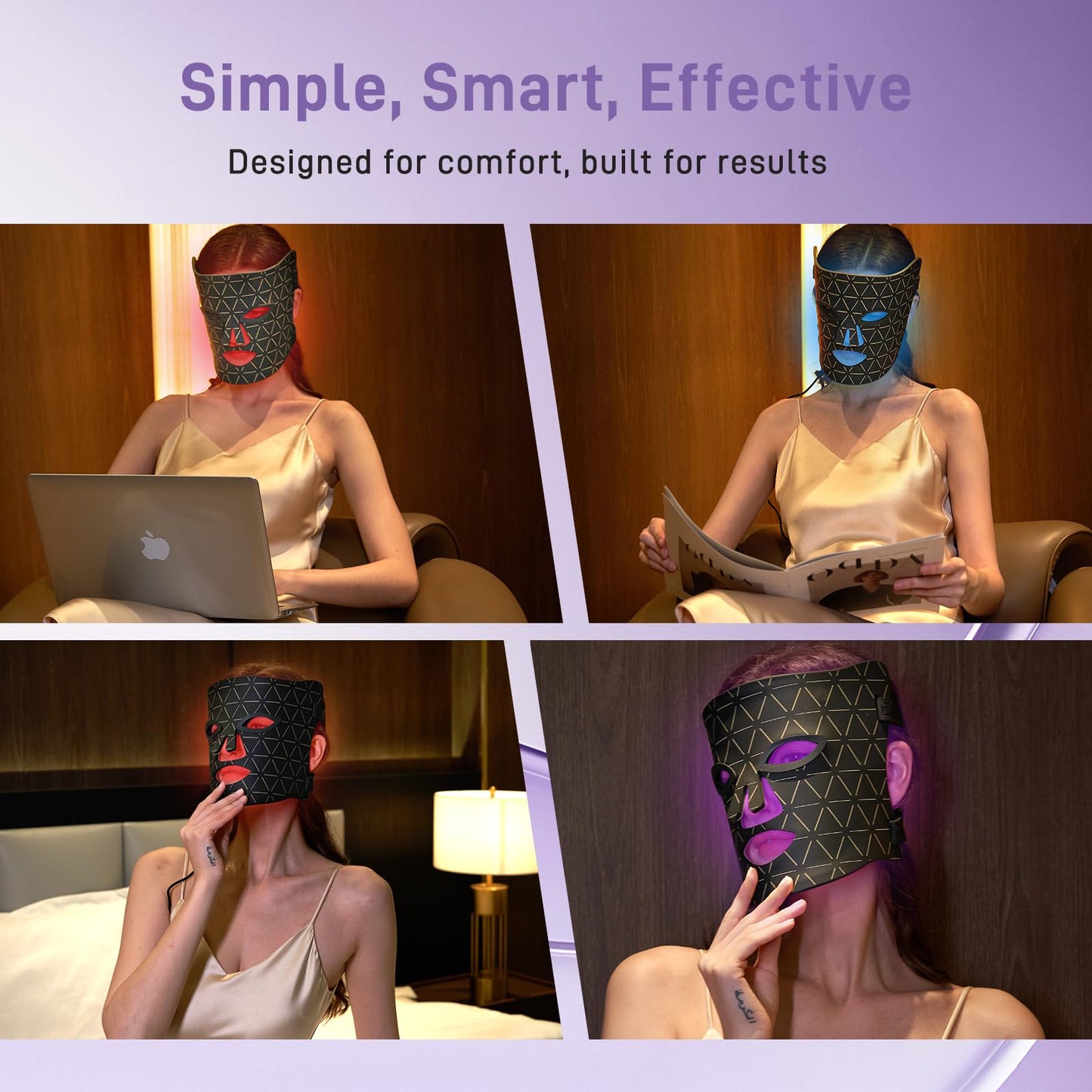 Lovsheme LED Face Mask - Professional Grade Skincare at Home – FDA Approved Red Light Therapy Mask for Acne, Wrinkles, and Skin Rejuvenation – 3 Light Modes – Remote Control – Includes Eye Protection