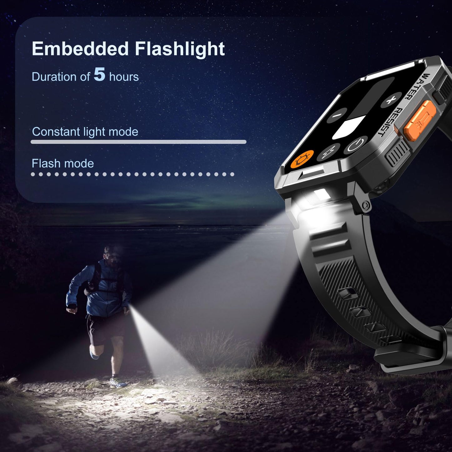Blackview Military Smart Watch for Men - Answer/Make Calls, 2.01" Outdoor Sports Fitness Tracker with 900mAh Battery/Flashlight/Compass/Heart Rate/SpO2/Sleep, 120+ Sports Smartwatch for Android iOS