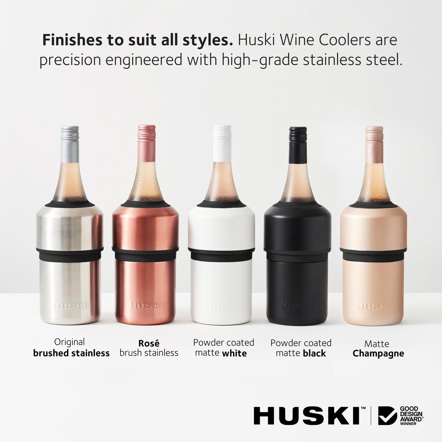 Huski Wine Cooler | Award Winning Iceless Design | Keeps Wine Cold up to 6 Hours | Wine Accessory | Next Generation Ice Bucket | Fits Some Champagne Bottles | Perfect Gift for Wine Lovers (Stone Grey)