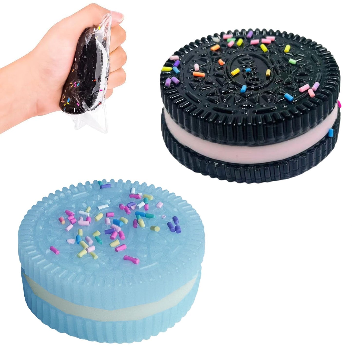 2pcs Anti Stress Toys, Black and blue Anti-Stress Ball, Soft and Durable Stress Balls and Anti Stress Ball suitable for Office,School,Relaxation and Entertainment