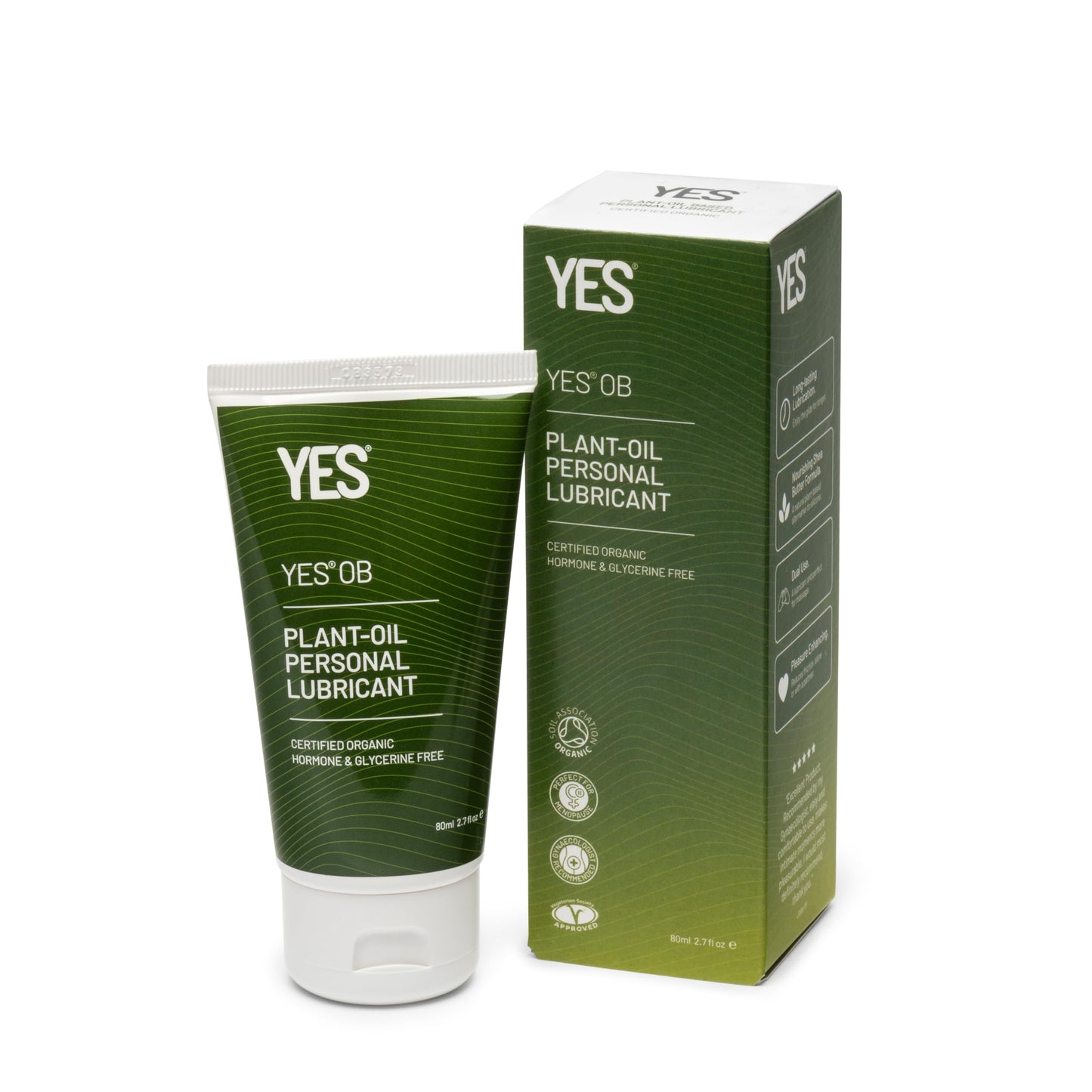 YES OB organic plant-oil natural personal lubricant, 80ml