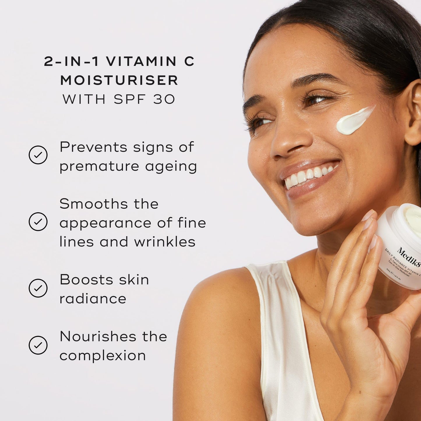 Medik8 Daily Radiance Vitamin C SPF 30 – 2-in-1 Brightening Moisturiser & Anti-Aging Shield (50ml)l