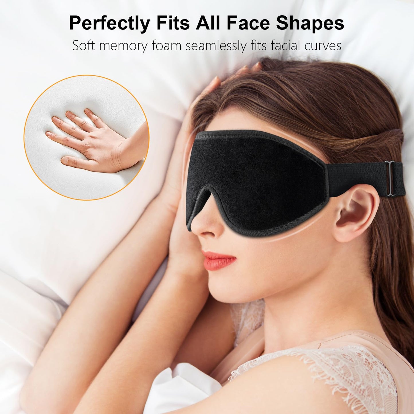 Gritin 100% Blackout Sleep Masks for Women & Men - Zero Eye Pressure Sleeping Eye Mask- Ergonomic Design 3D Cutout Eye Movement Friendly, Ultra Soft & Comfortable Eye Mask for Sleep/Nap/Travel