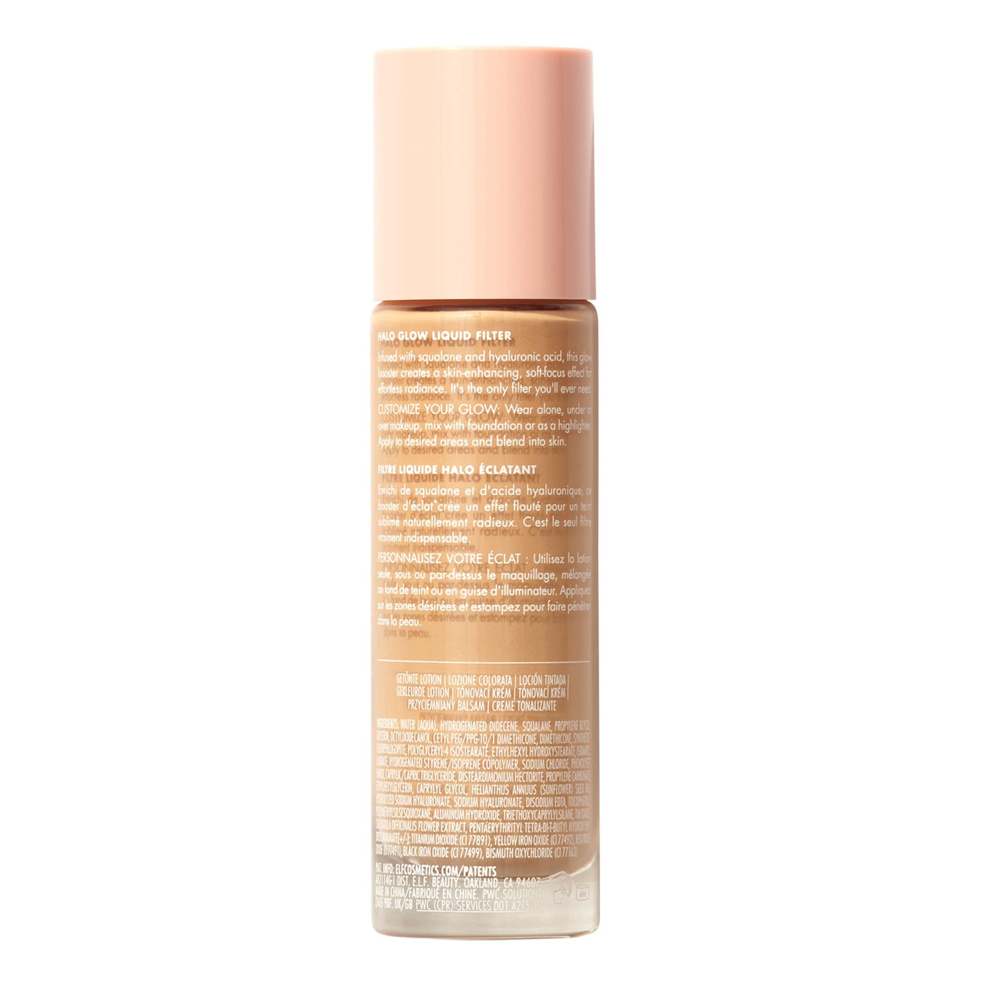 e.l.f. Halo Glow Liquid Filter, Complexion Booster For A Glowing, Soft-Focus Look, Infused With Hyaluronic Acid, Vegan & Cruelty-Free, 5 Medium - Tan