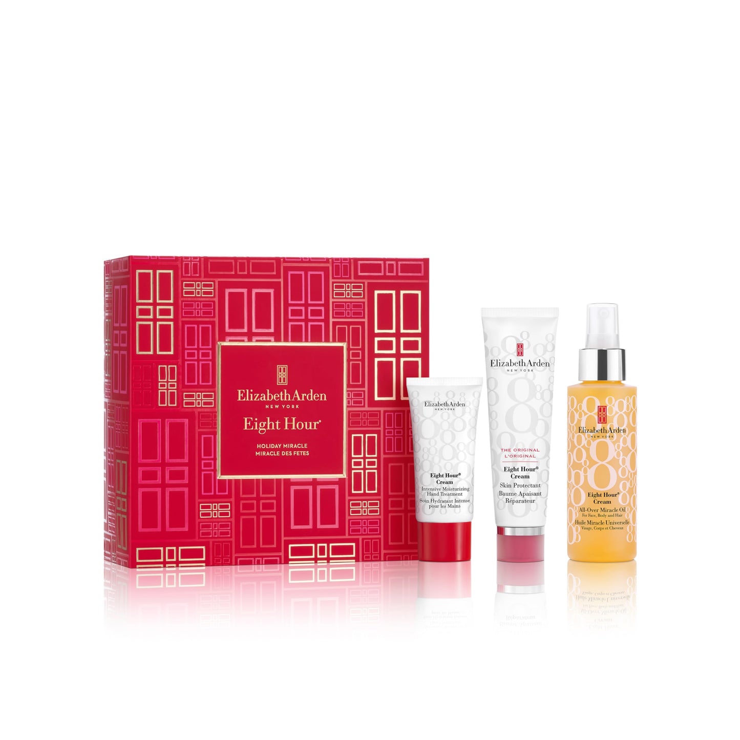 Elizabeth Arden HOLIDAY MIRACLE Eight Hour 3-Piece Gift Set Set, daily hydrating & nourishing skincare, luxury gifting for women