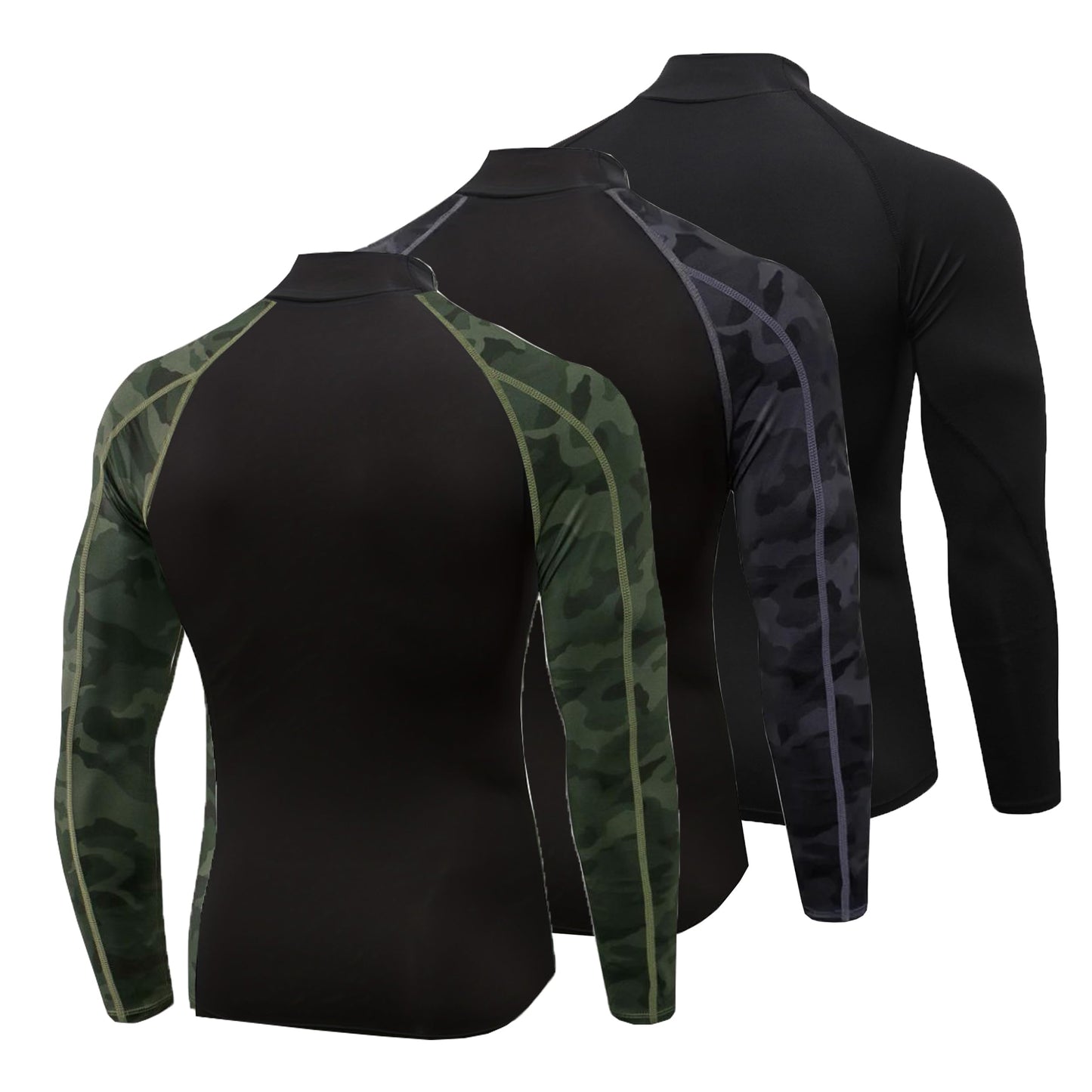 3 Pack Long Sleeve Running Tops Mens,Base Layers Compression Top T-Shirts,Quick Dry Wicking Gym Athletic Training Workout Tee Shirts