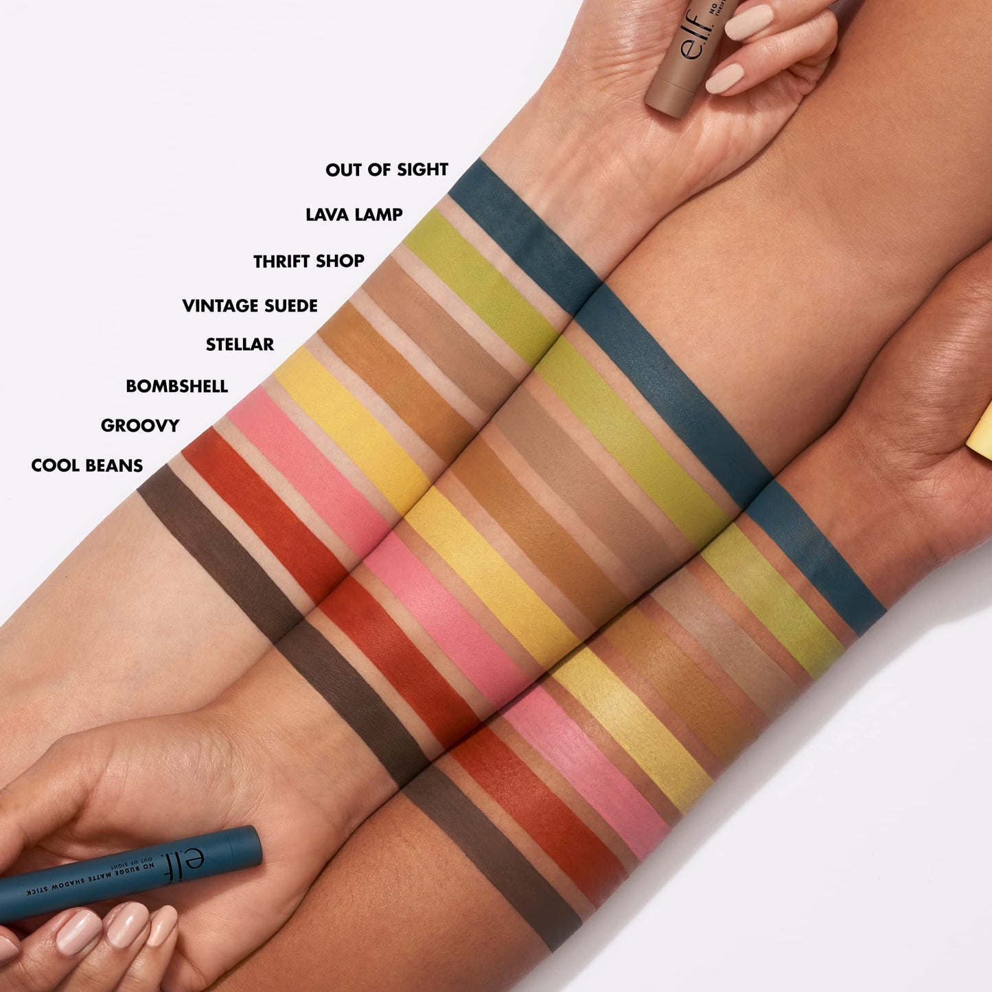 e.l.f. Cosmetics No Budge Matte Eyeshadow Stick, One-Swipe Cream Eyeshadow Stick, Long-Wear & Crease Resistant, Matte Finish, Cool Beans