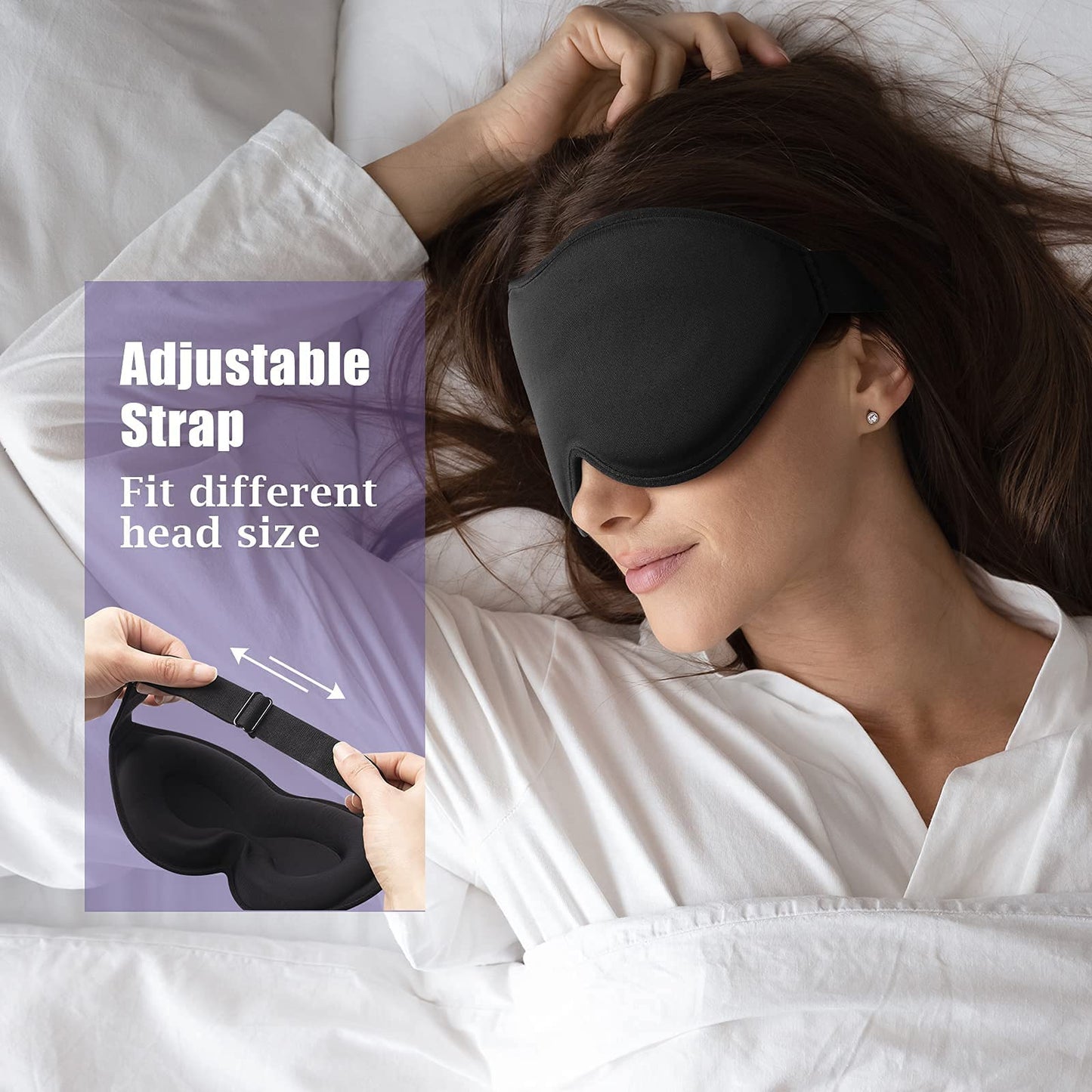 onaEz Sleep Mask, Super Soft Comfort Milk Ice Silk Sleep Masks 3D Contoured Cup Blindfold Eye Mask Concave Molded Light Blocking Eye Cover for Travel, Yoga, Nap, All Night Sleeping