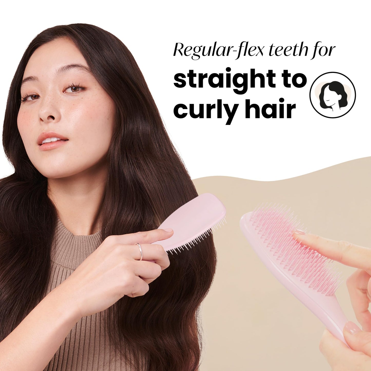 Tangle Teezer The Ultimate Detangler Hairbrush | For Wet & Dry Hair | Detangles All Hair Types | Reduces Breakage, Eliminates Knots | Two-Tiered Teeth & Comfortable Handle | Millennial Pink