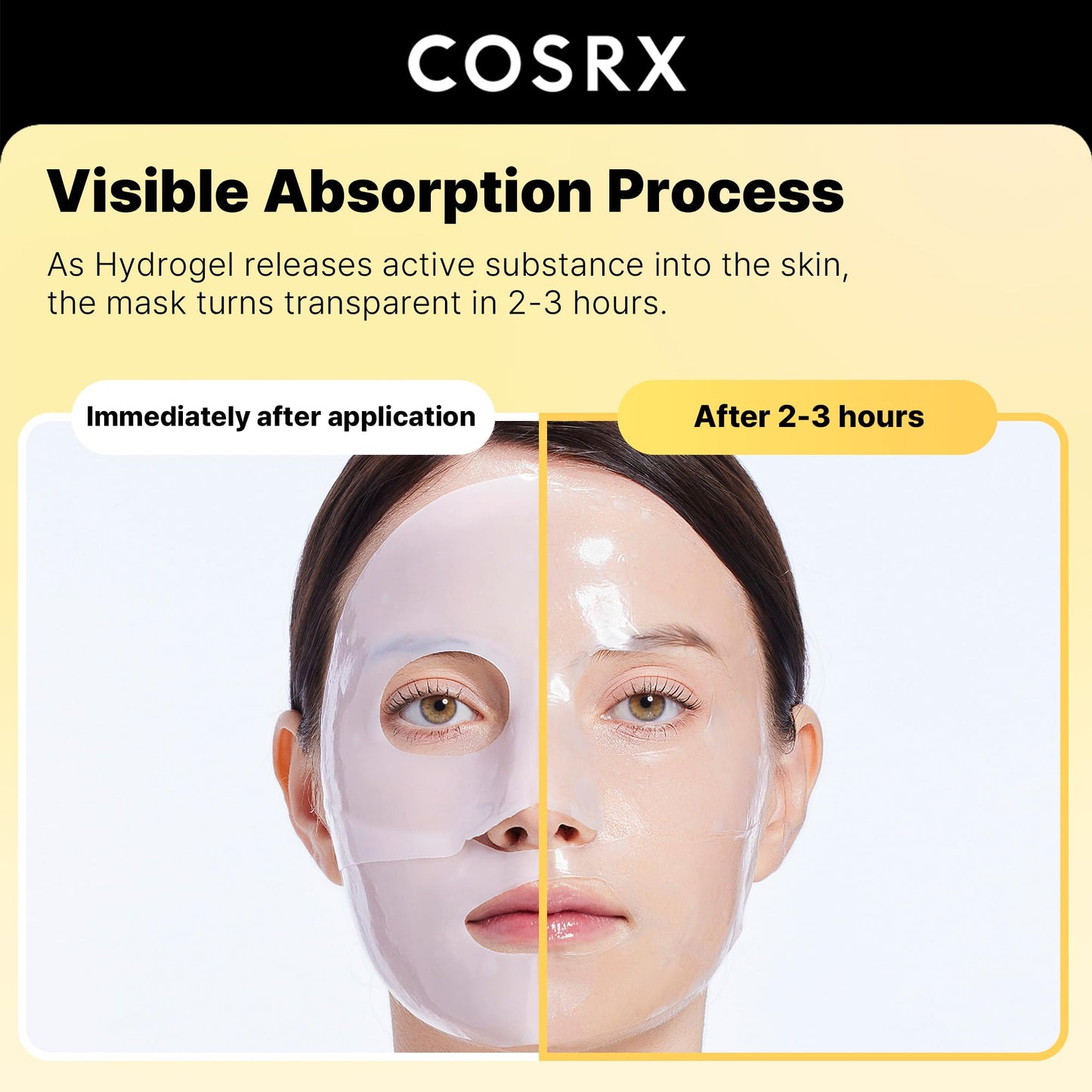 COSRX Advanced Snail Mucin Glass Glow Hydrogel Face Masks Skincare, Collagen Mask, Overnight Peel Off Korean Face Mask for Hydration Boost, Glass Skin Face Mask Korean Skincare, Pack of 3