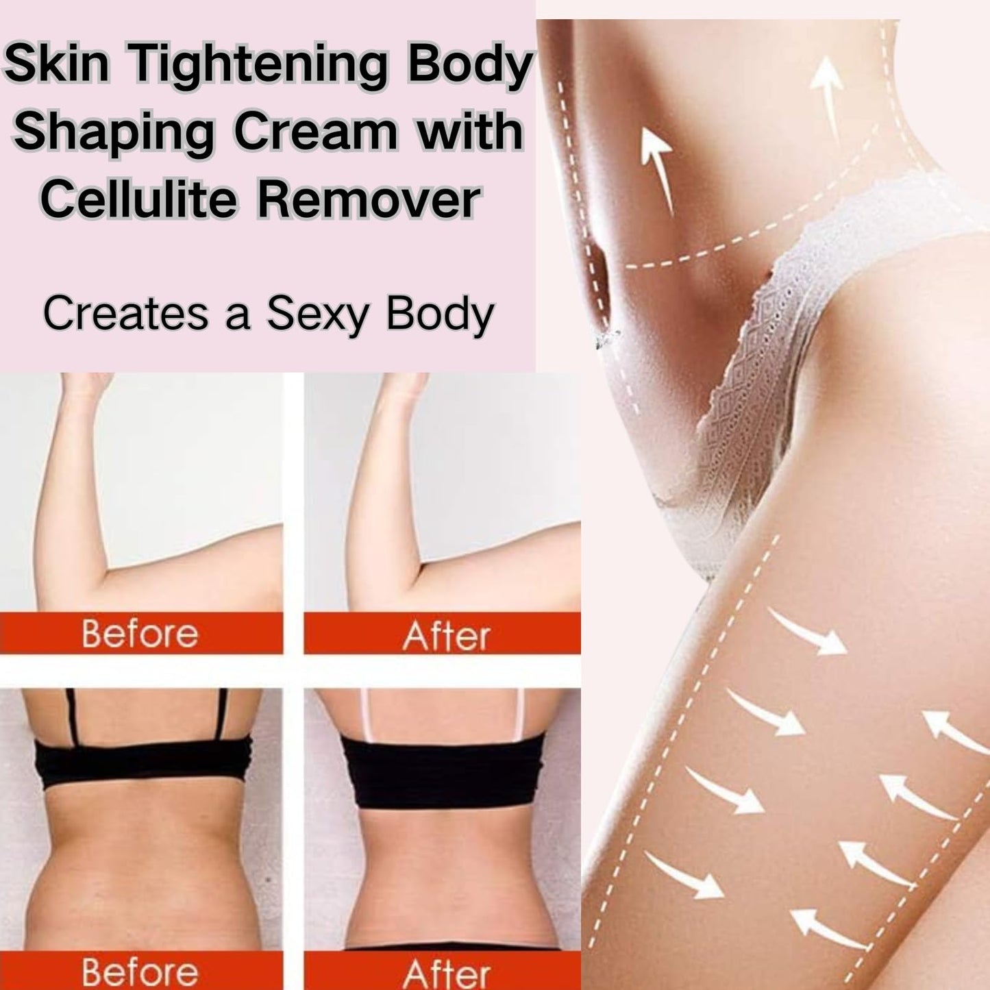 Fat Burning Cream for Women - Skin Tightening Body Shaping Cream with Cellulite Remover - Belly Fat Burner & Cellulite Cream for Loose Skin - Fast-Acting Slimming Cream for Weight Loss & Smooth Skin